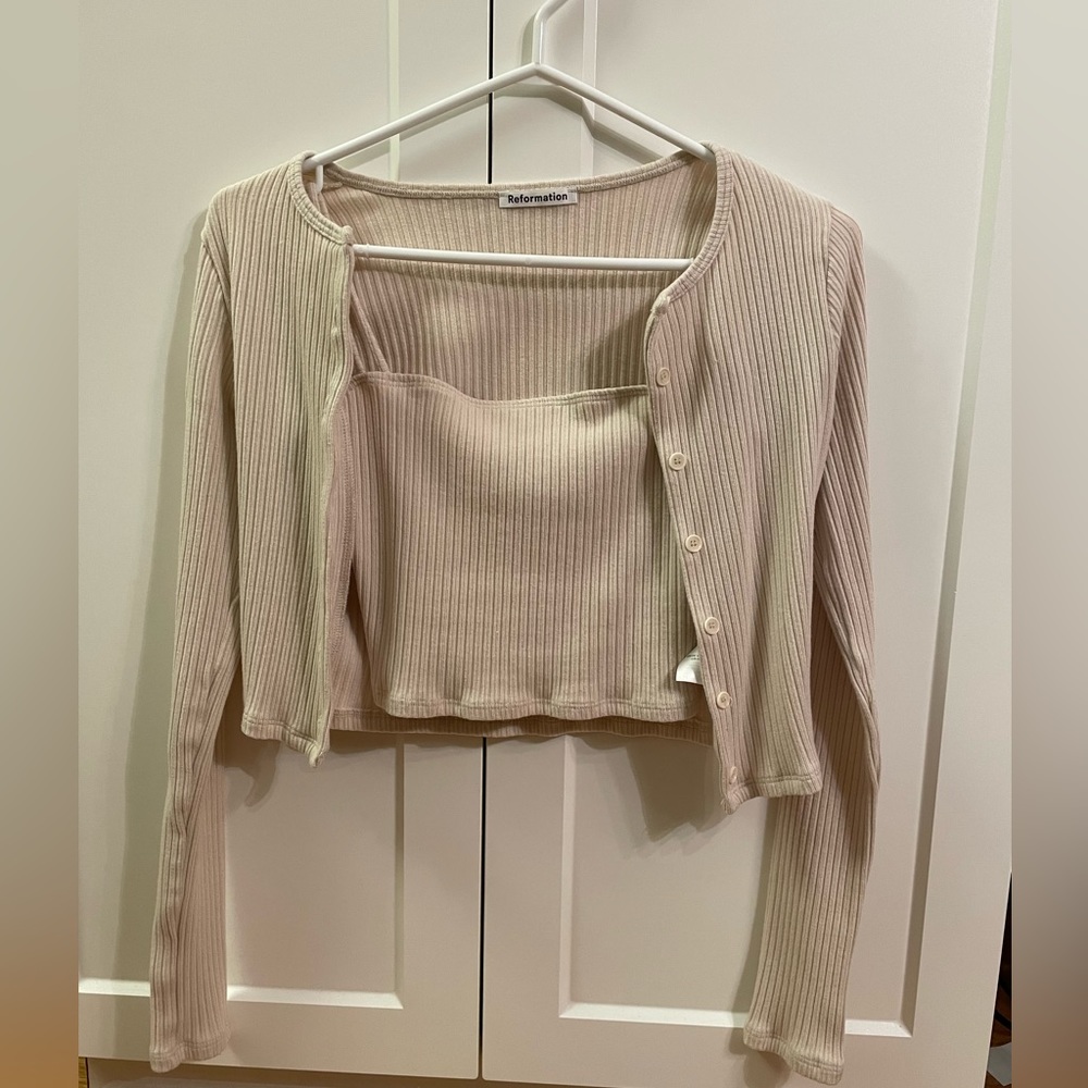 Reformation Ruby Cardigan Set